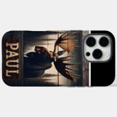 Moose portret op hout Case-Mate iPhone case (Achterkant (horizontaal))
