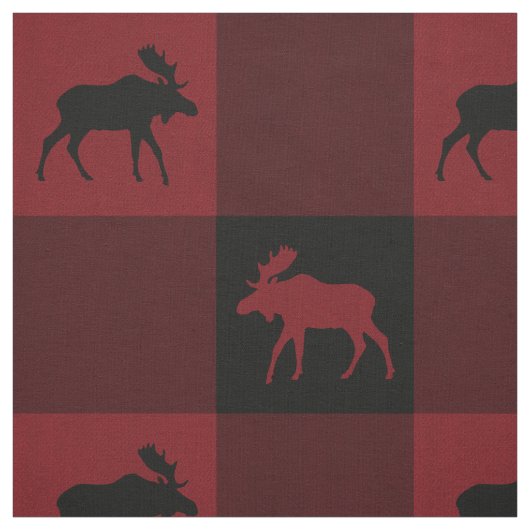 Moose Red Black Check Pset Stof (Swatch)