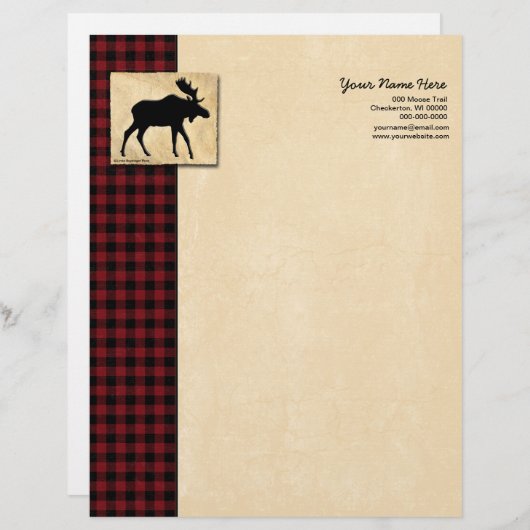Moose Red Black Persoonlijk Briefhoofd (Voorkant / Achterkant)