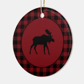 Moose Red Black Round-grens Keramisch Ornament (Links)