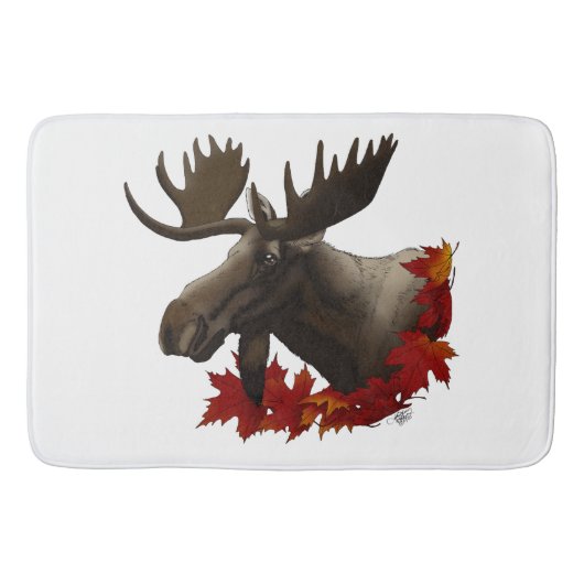 Moose Red Maple Leaves Badmat (Voorkant)