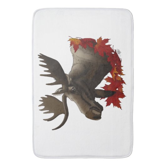 Moose Red Maple Leaves Badmat (Voorkant Verticaal)