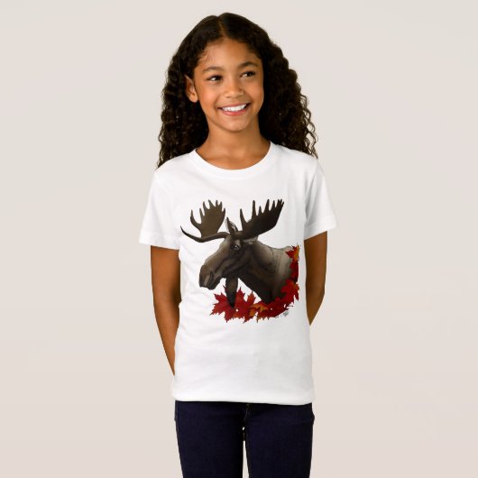Moose Red Maple Leaves T-shirt (Voorkant volledig)