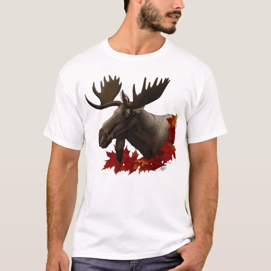 Moose Red Maple Leaves T-shirt (Voorkant)