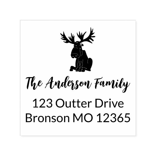 Moose retouradres  zelfinktende stempel (Design)