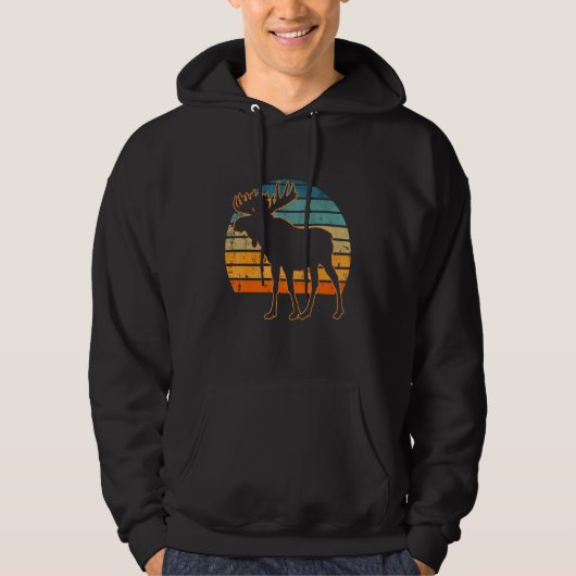 Moose Retro 80s Style Canada Dier Hoodie (Voorkant)