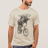 Moose Riding Bicycle  Animal Art Lover T-shirt (Voorkant)