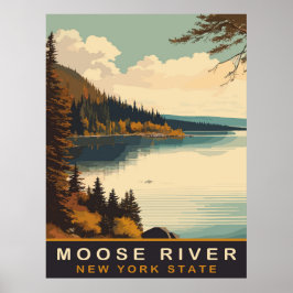 Moose River, NY, Oude Reisposter  Poster