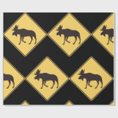 Moose Road Sign Cadeaupapier (Vlak)