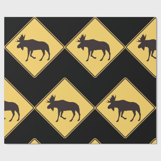 Moose Road Sign Cadeaupapier (Vlak)
