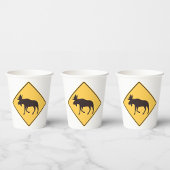 Moose Road Sign Papieren Bekers
