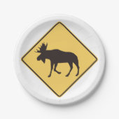 Moose Road Sign Papieren Bordje (Voorkant)