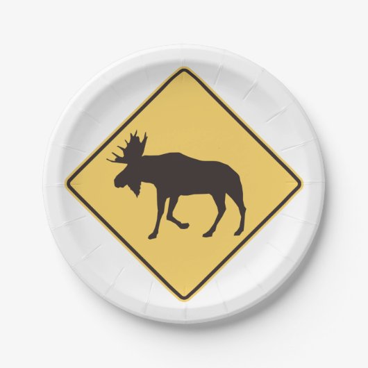 Moose Road Sign Papieren Bordje (Voorkant)