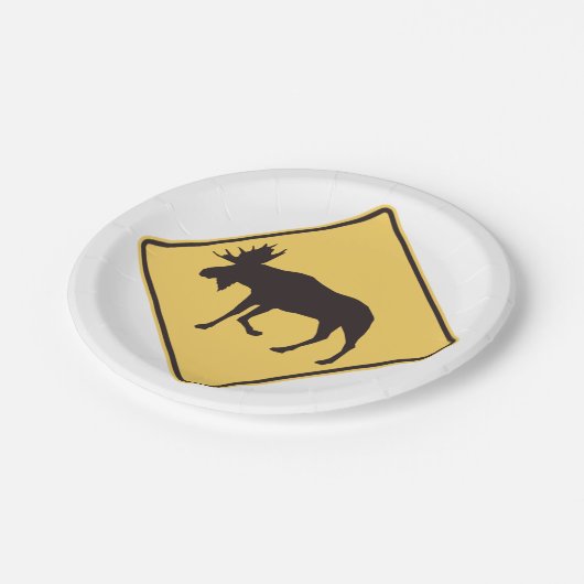 Moose Road Sign Papieren Bordje (Gekanteld)