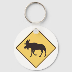 Moose Road Sign Sleutelhanger