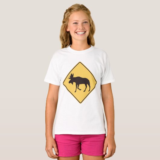 Moose Road Sign T-shirt (Voorkant volledig)