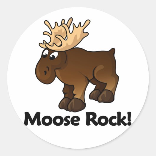 Moose Rock! Ronde Sticker (Voorkant)