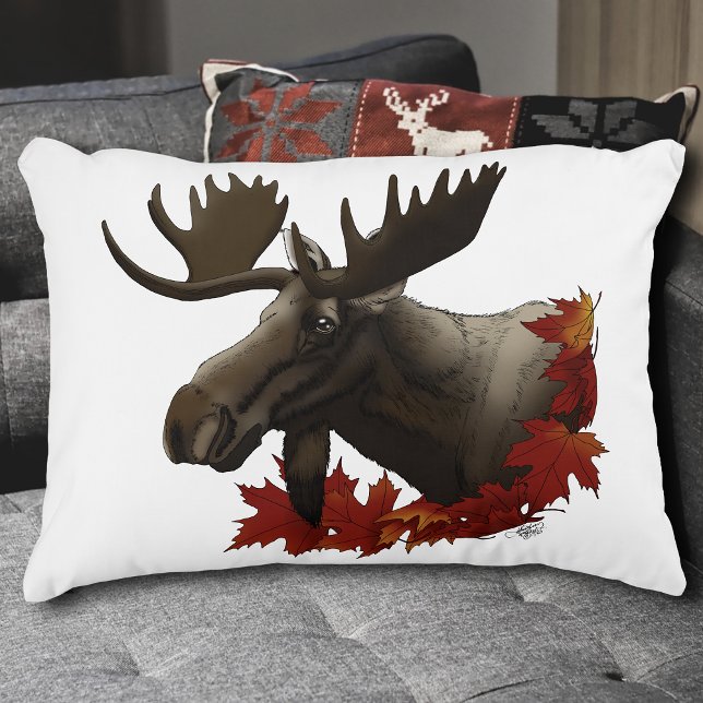 Moose rode esdoornbladeren accent kussen (Creator heeft geüpload)
