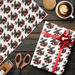 Moose rode esdoornbladeren cadeaupapier