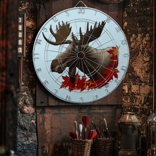 Moose rode esdoornbladeren dartbord