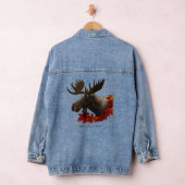 Moose rode esdoornbladeren denim jacket (Hangar)