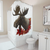 Moose rode esdoornbladeren douchegordijn (In situ)