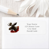 Moose rode esdoornbladeren etiket (Insitu)