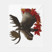 Moose rode esdoornbladeren fleece deken (Voorkant)