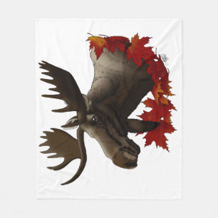 Moose rode esdoornbladeren fleece deken