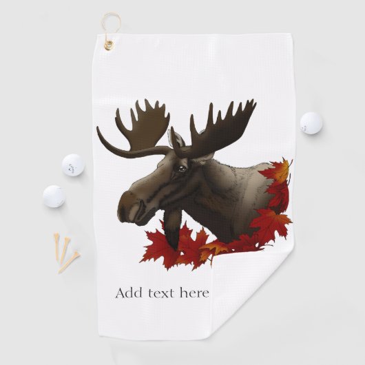 Moose rode esdoornbladeren golfhanddoek (Insitu)