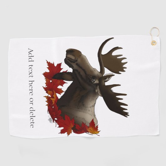 Moose rode esdoornbladeren golfhanddoek (Horizontaal)