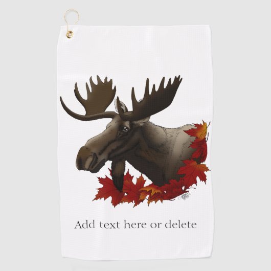 Moose rode esdoornbladeren golfhanddoek (Voorkant)