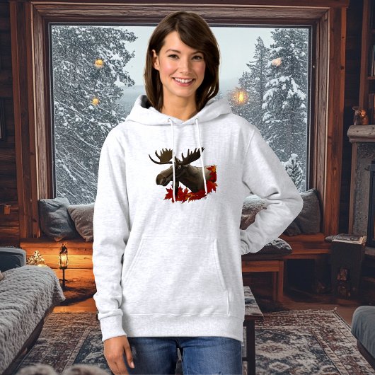 Moose rode esdoornbladeren hoodie