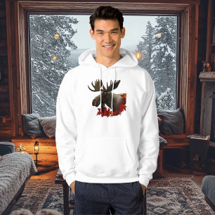 Moose rode esdoornbladeren hoodie