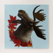 Moose rode esdoornbladeren legpuzzel (Horizontaal)