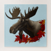 Moose rode esdoornbladeren legpuzzel (Verticaal)