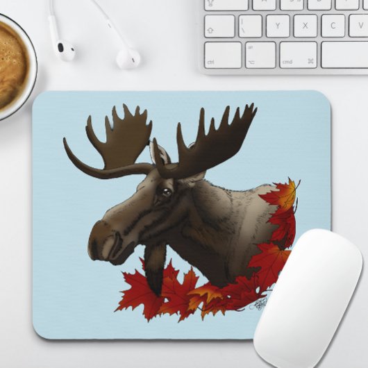 Moose rode esdoornbladeren muismat