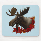 Moose rode esdoornbladeren muismat (Voorkant)
