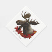 Moose rode esdoornbladeren servet (Hoek)