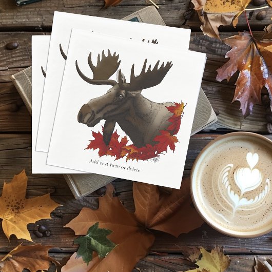 Moose rode esdoornbladeren servet