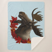 Moose rode esdoornbladeren sherpa deken (Voorkant)