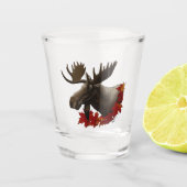 Moose rode esdoornbladeren shot glas (Voorkant)