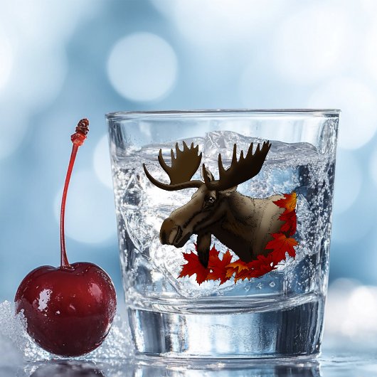 Moose rode esdoornbladeren shot glas