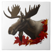 Moose rode esdoornbladeren tegeltje (Voorkant)