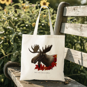 Moose rode esdoornbladeren tote bag