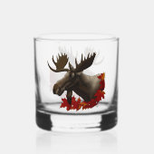 Moose rode esdoornbladeren whisky glas (Voorkant)