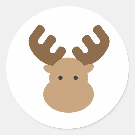 Moose Ronde Sticker (Voorkant)