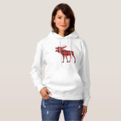 Moose Rood en Zwart Plaid Tartan Winterpatroon Hoodie (Voorkant volledig)