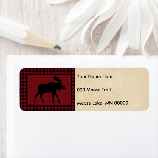 Moose Rood Zwart Check Tan Etiket (Insitu)