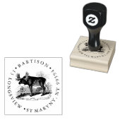 Moose ROUND RETOURADRES Rubberstempel (Gestempeld)